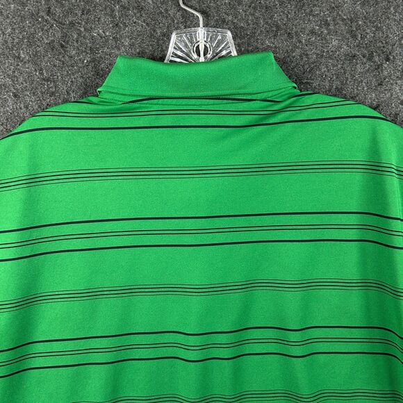 Nike Polo Shirt Men’s Extra Large Green Striped Golf Dri-Fit Performance Casual - Picture 5 of 10